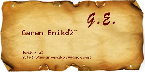 Garan Enikő névjegykártya